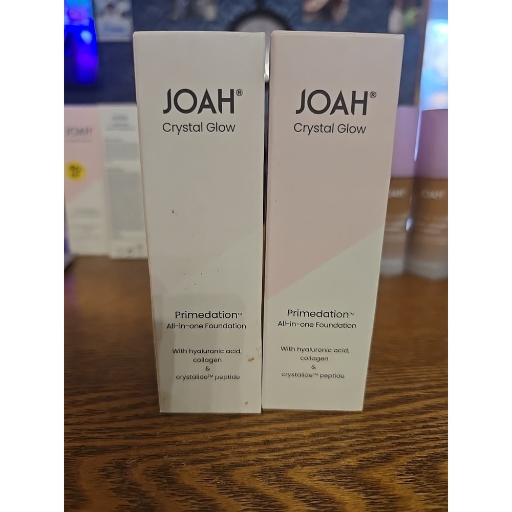 JOAH Foundation Crystal Glow Peptide-Infused LN050 Tan Warm Undertones Lot Of 2